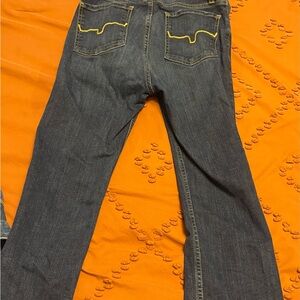 Kimes Ranch Dark Denim Jeans with Yellow Accents